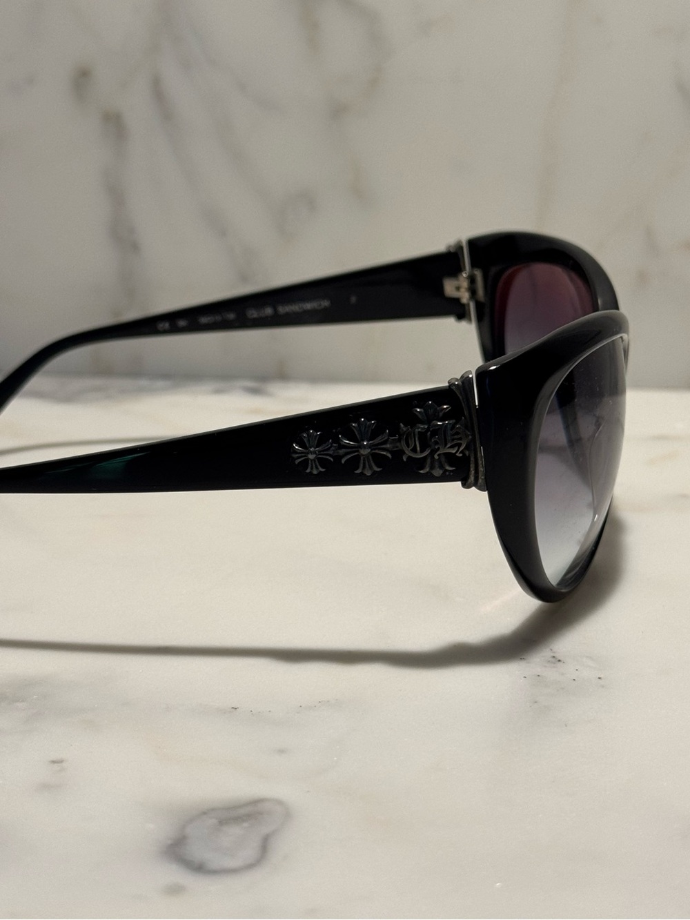 Chrome Hearts Club Sandwich Glasses in Black. - Picture 3 of 7